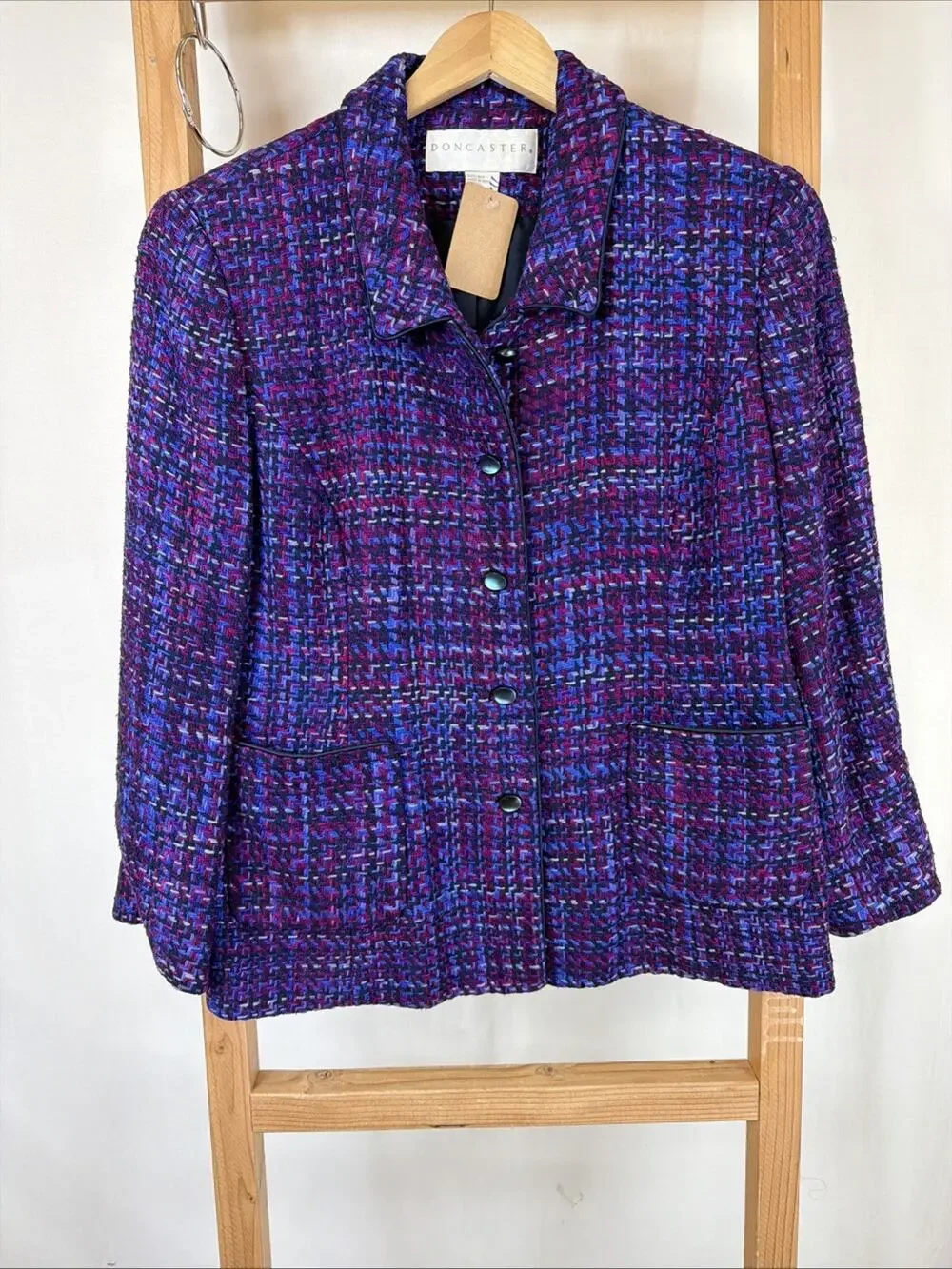 Vintage Y2K Doncaster Multicolor SILK Blazer #1208 Size LG / XL